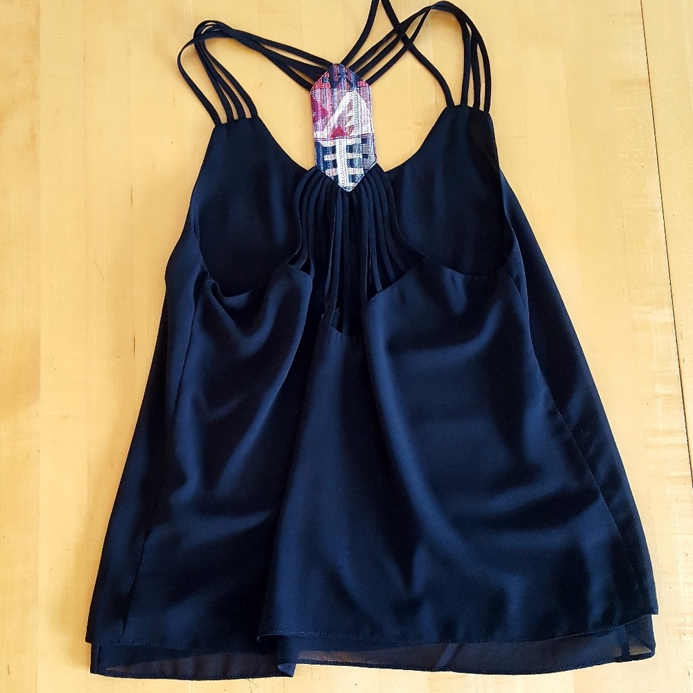 Black strappy tank top